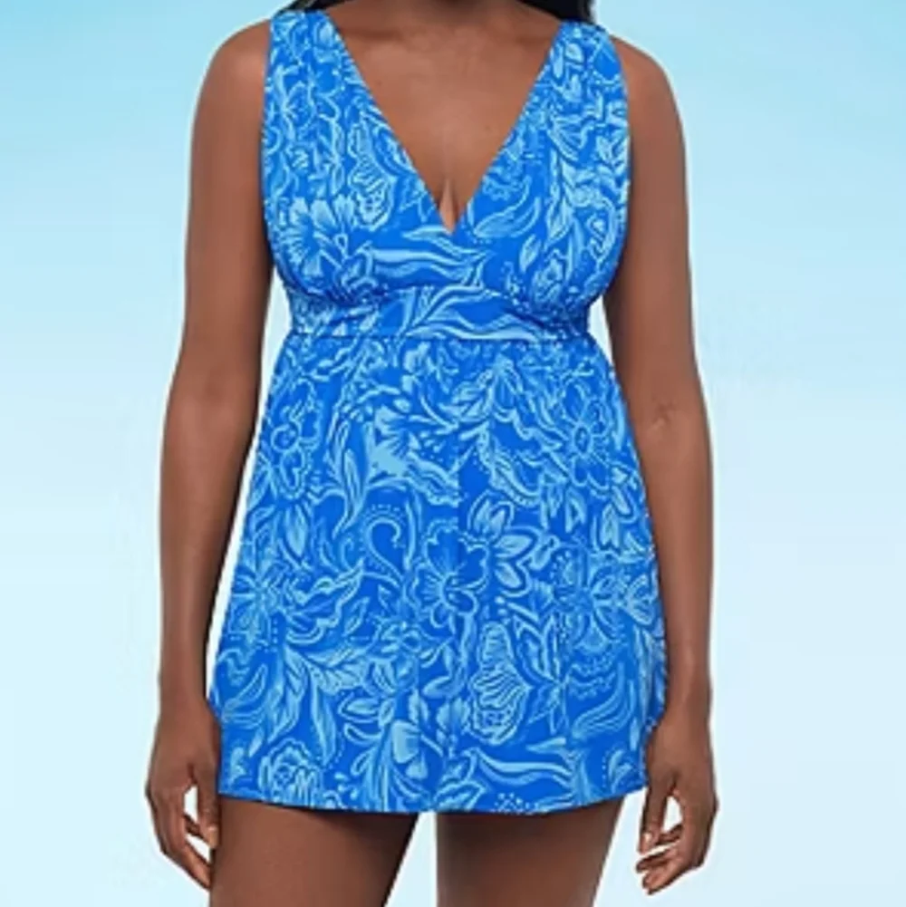 Sonnet Shores Kiss My Tulips Blue Swim Dress Size 6